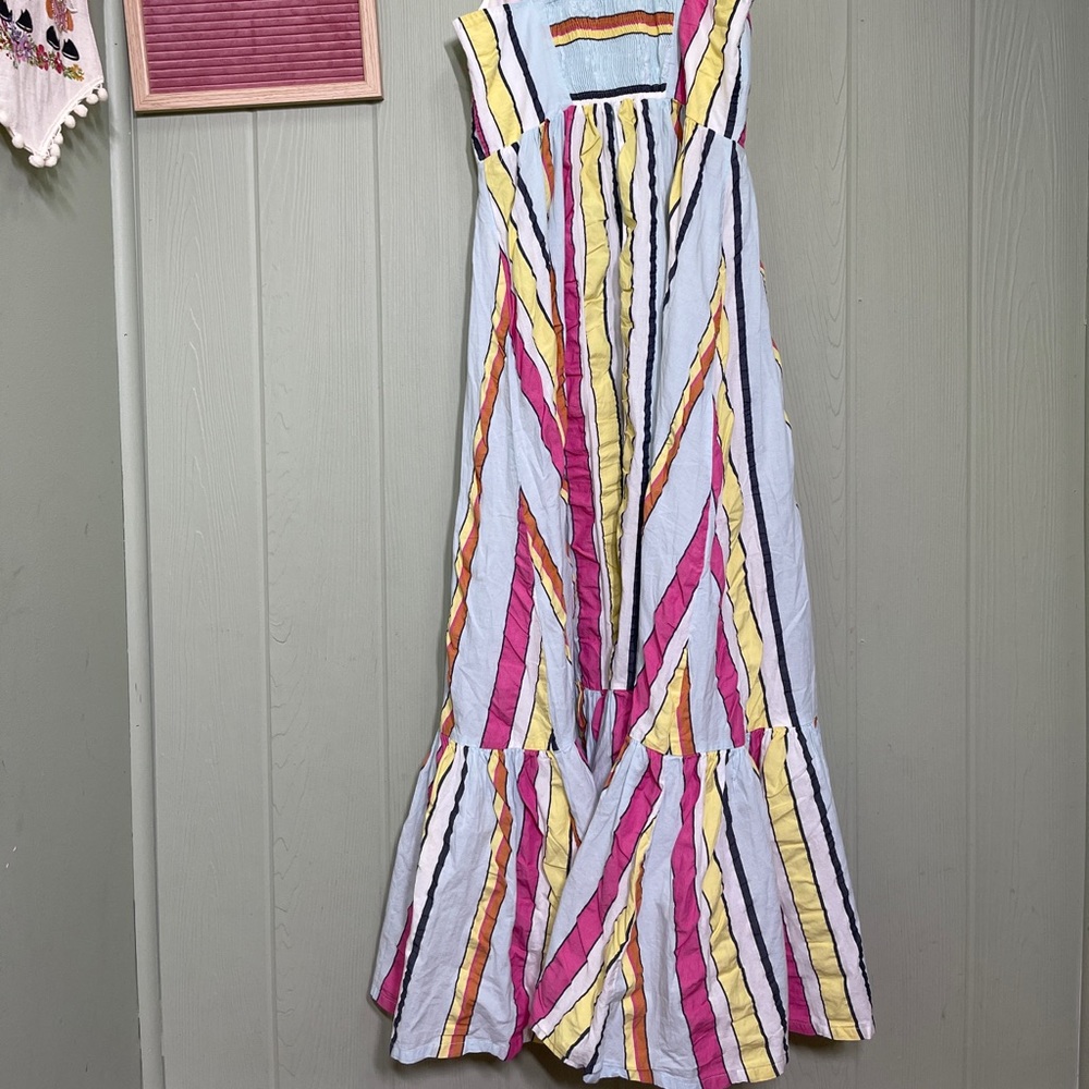 J. Crew Tiered midi dress in seersucker ribbons - Picture 8 of 10